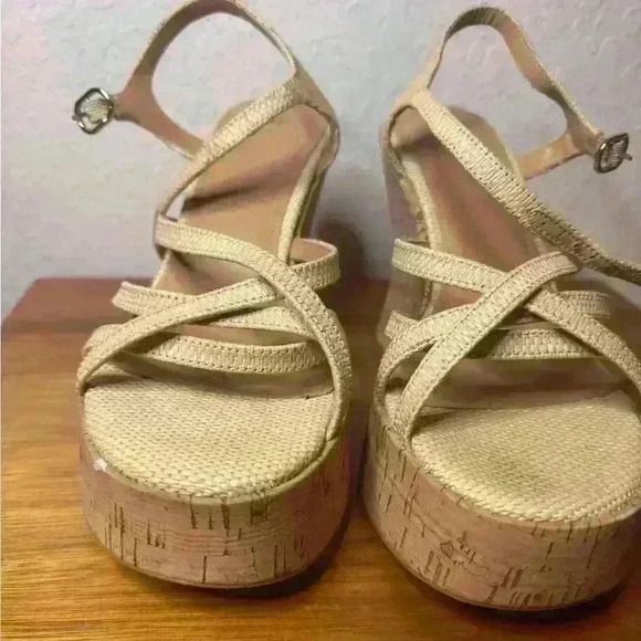 H&M Wedge Heel Sandals Tan Boho - Picture 10 of 14